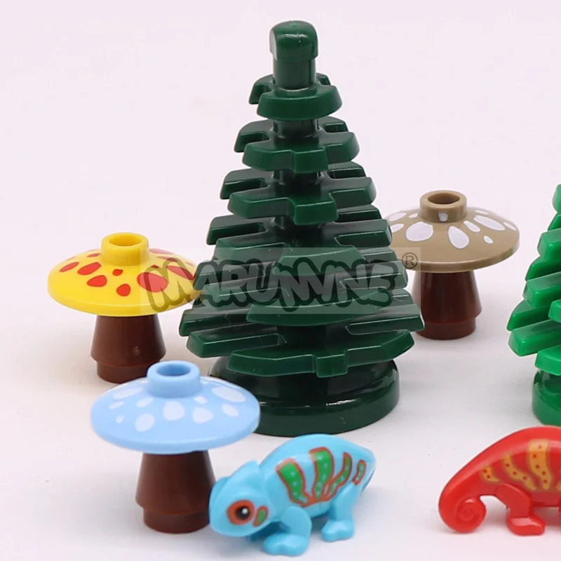 Marumine 40 Stück MOC Ziegel Pilz 12992 Bausteine Pilz 59900 4740 Pflanze natürliche DIY Teile Stücke Zubehör – Detail 3