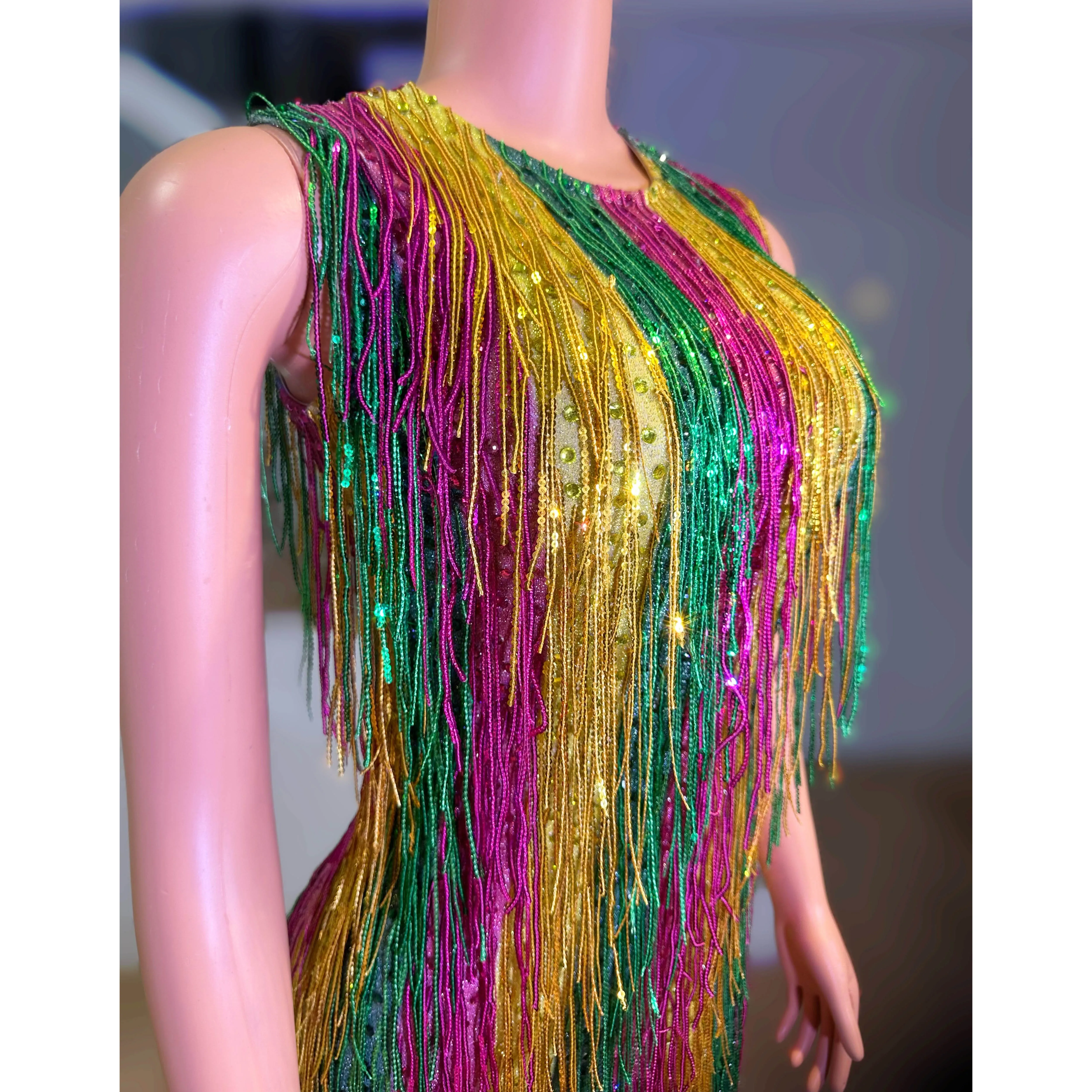 나이트클럽 폴댄스 의상 여성 무대복 여성 가수 공연 고고댄서 의류 페스티벌 파티 레이브 의상 yk033