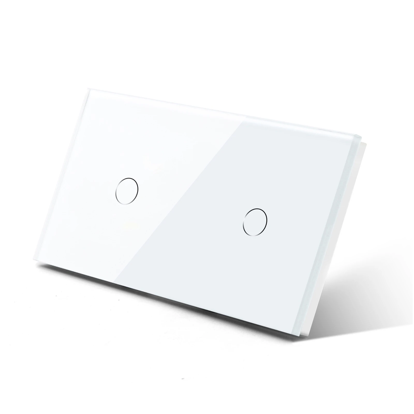 BSEED Touch Lichtschakelaars LED-achtergrondverlichting EU-wandcontactdozen Schakelaars Glazen paneel Max. belasting 300W 1/2/3-voudig 1-weg LED-lichtschakelaars