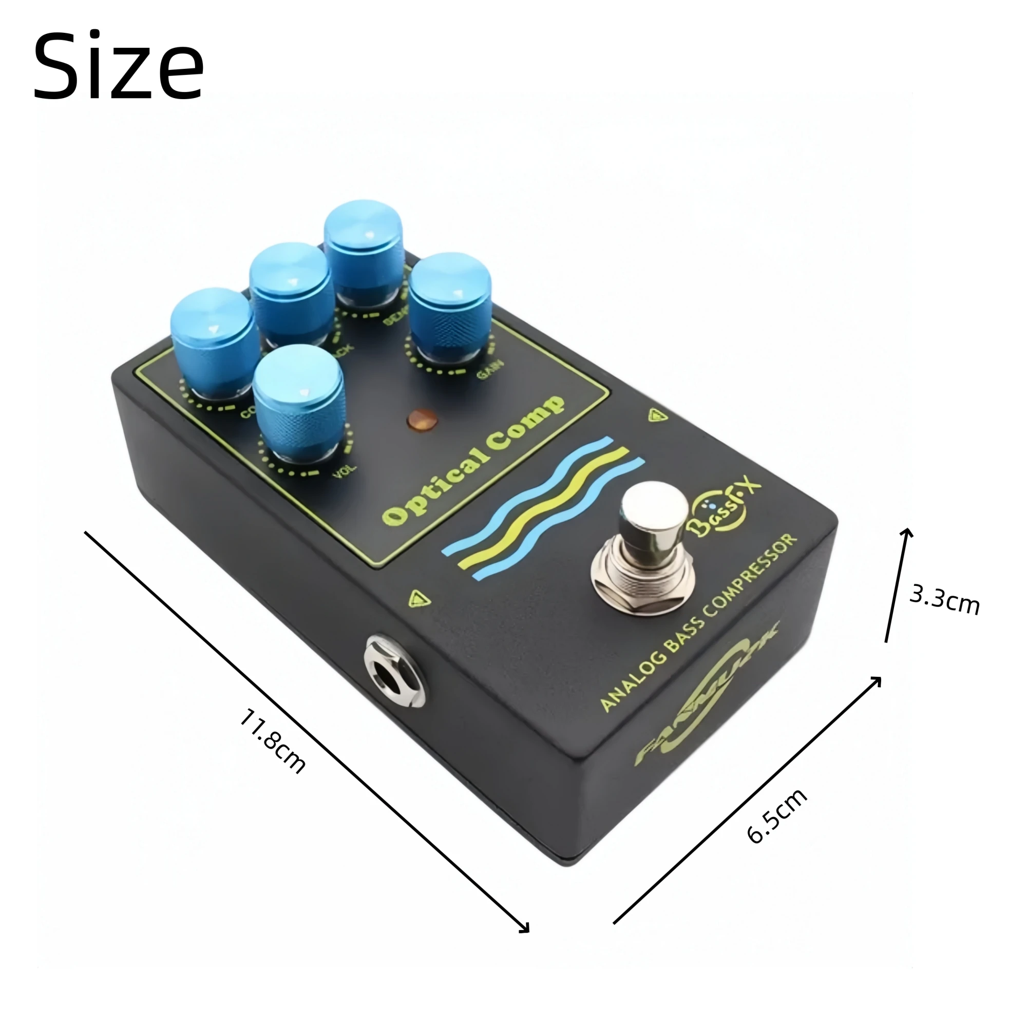 Fanmuzk OPTICAL COMP Bass Compressor Pedal Analog Optical Circuit Sense COMP Attack GAIN VOL Knobs True Bypass for Bass Guitar