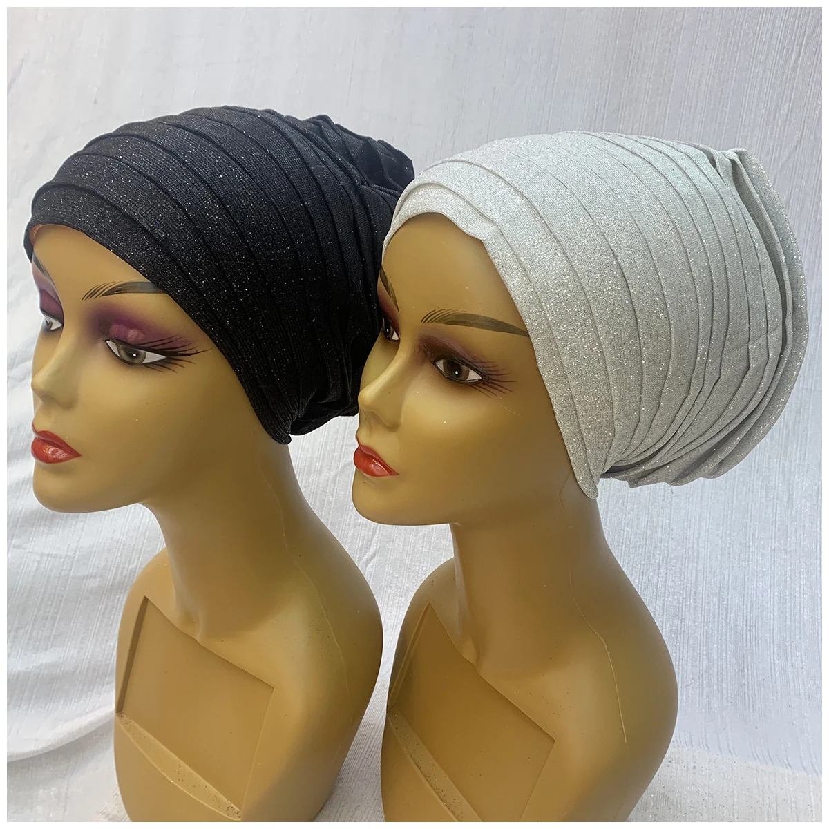 Wholesale Newest Elegant Turban Hats Women Cap Beaded For India Hat Scarfs Head Wrap Headband Girl Hair Accessories Lady Ca-66