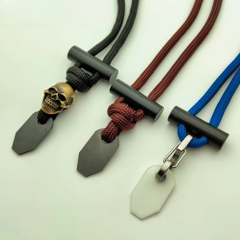 

Brass Skull Fire Rod Magnesium Rod Necklace Zirconia Ceramic Scraper Outdoor Wilderness Survival Emergency Tools High Quality
