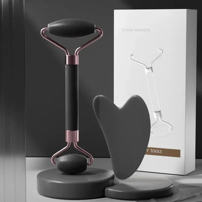 New 1/2PCS Gua Sha Facial Stone Facial Massager Roller Skin Care Tools Gousha Stone for The Face Roller Gouache Scraper