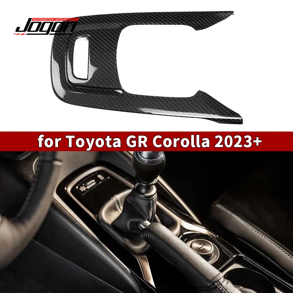 

Для Toyota GR Corolla 2023 + настоящая сухая центральная консоль из углеродного волокна MT, панель переключения передач, аксессуары для интерьера
