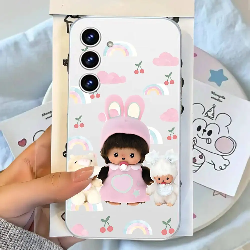 Cute M-monchichiS Kawaii Phone Case For Samsung Galaxy S25 S24 S23 S22 S21 FE Ultra Plus A32 A53 A13 A31 Soft Cover