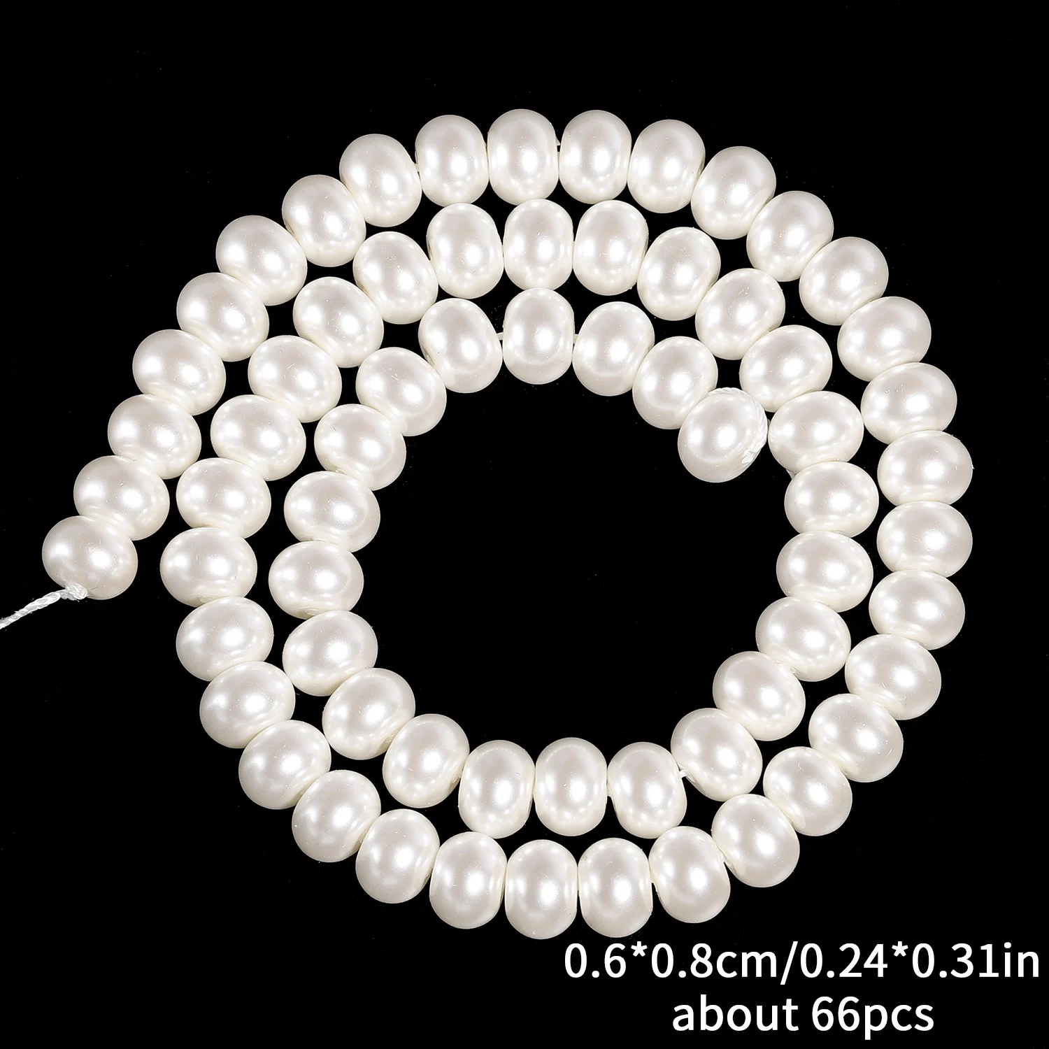 3-8mm Glass Bead Imitation Pearl Beads Loose Abacus Pearl Beads for DIY Earrings Necklace Jewelry Making Findings Accessories