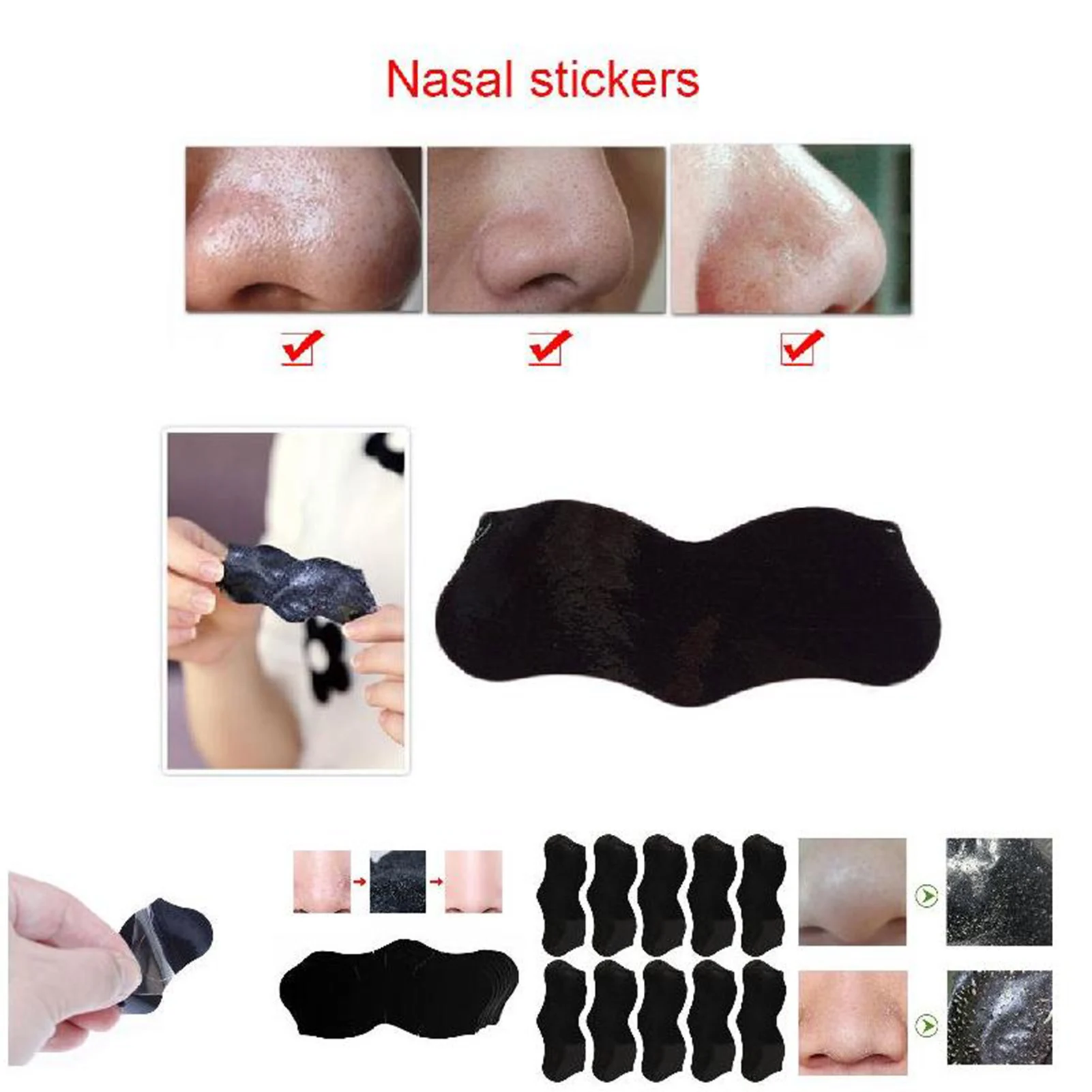 10 قطعة ملصقات الأنف شرائط الأنف السوداء الرأس التطهير العميق المسام Unclogging شرائط المسام مزيل الرؤوس السوداء