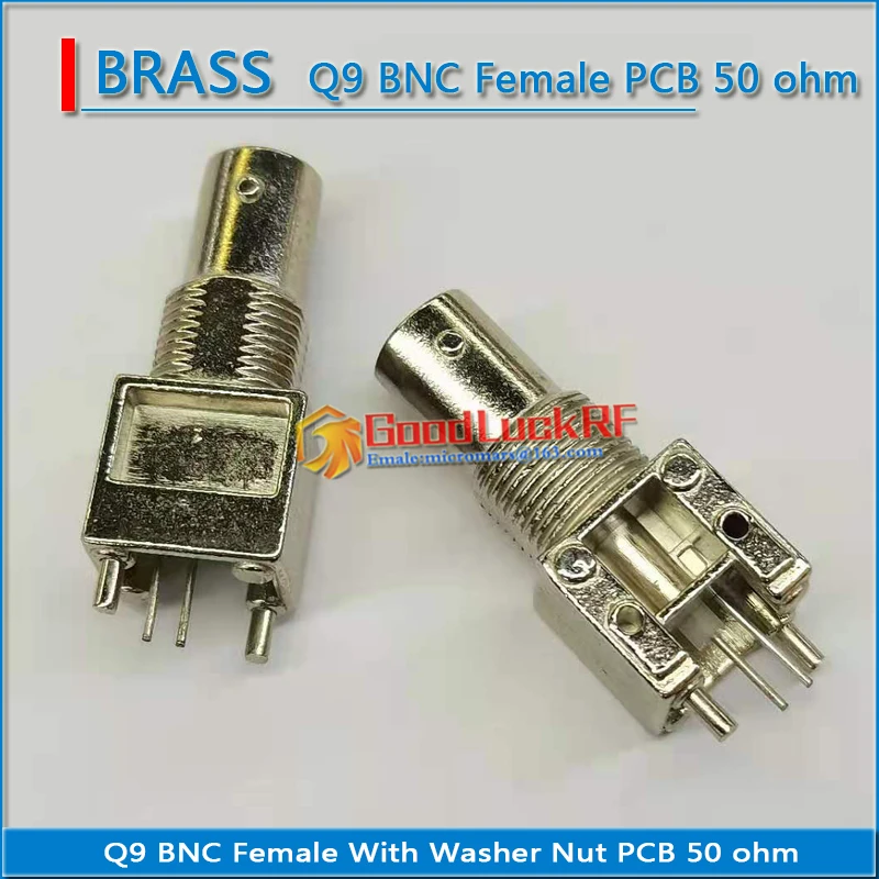 

RF BNC Q9 Female O-ring Bulkhead Panel Mount Nut Plug solder cup PCB RF connector Adapter BRASS