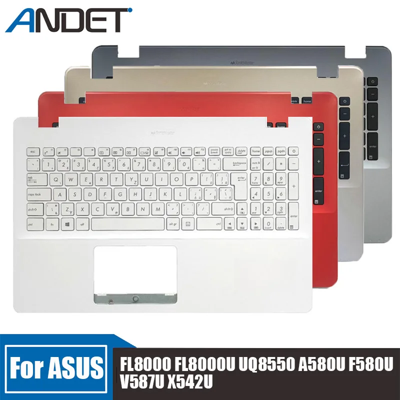 

New For Asus FL8000 FL8000U UQ8550 A580U F580U V587U X542U Palmrest Upper Case Keyboard Bezel Top Cover US English Version