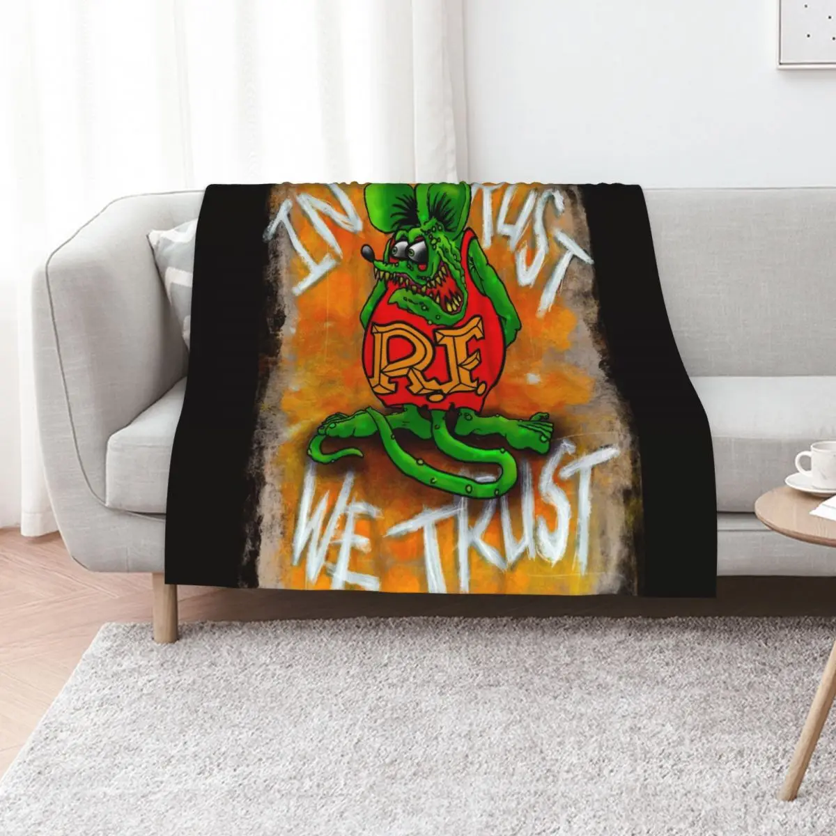 

In rust we trust Throw Blanket Large anime funny gift warm winter Blankets
