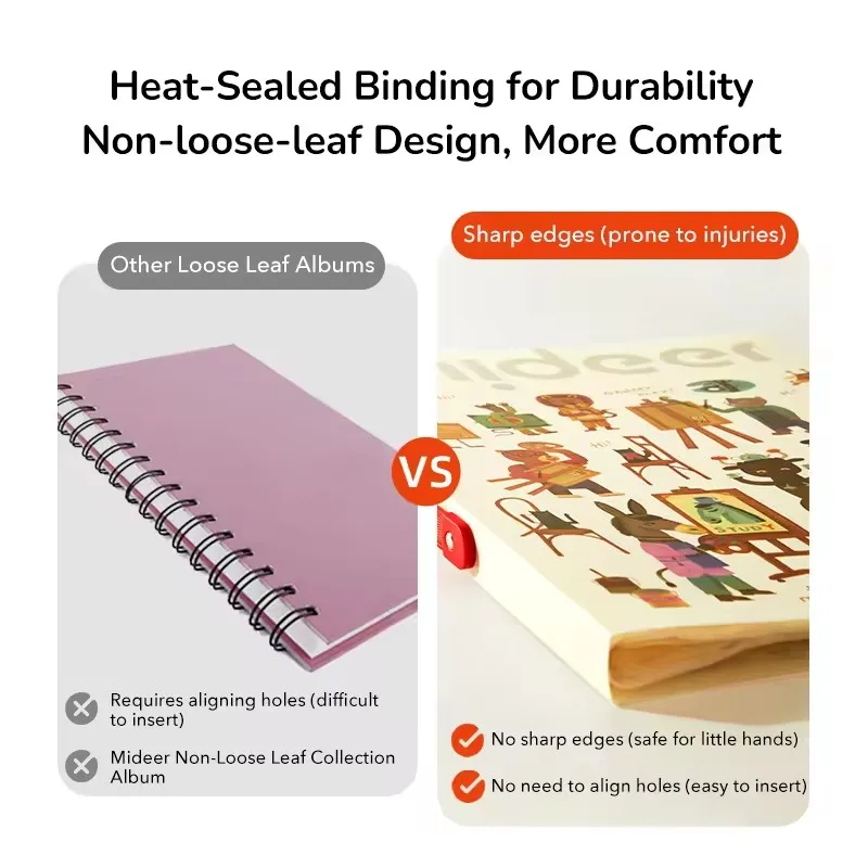Mideer galeria de criações coloridas a3 a4 livro de armazenamento certificado coleção álbum crianças desenho arte obras coleção