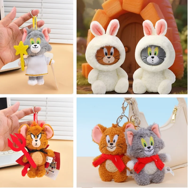 

Genuine Classic Tom And Jerry Plush Anime Hobby Toy Keychain Bag Pendant Dolls Car Key Ring Christmas Birthday Gifts For Kids