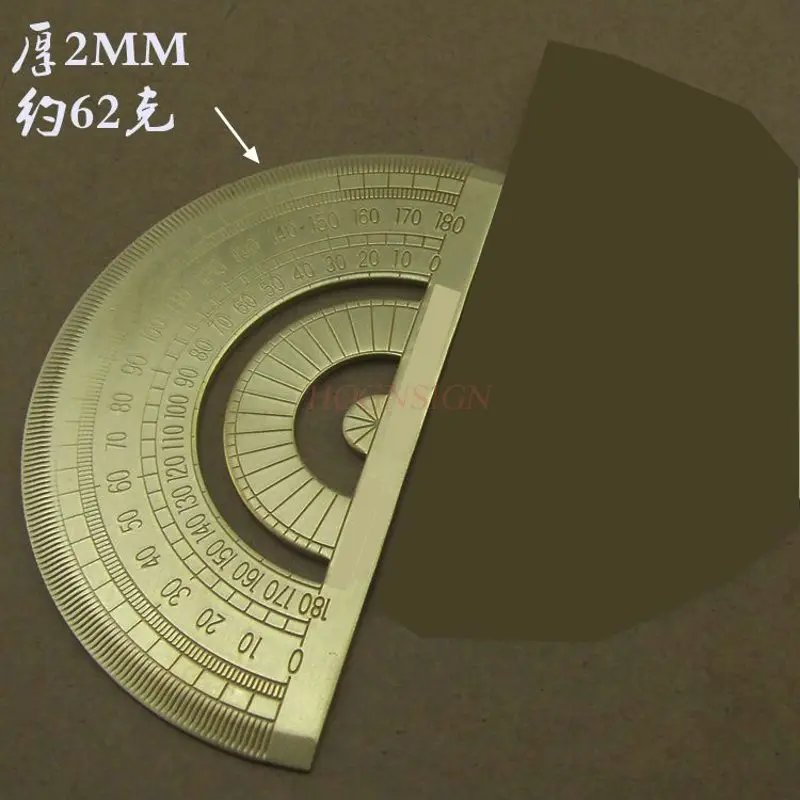 1pcs Brass triangle ruler, pure copper semicircle meter, protractor, right angle ruler, triangle plate drawing tool, copper