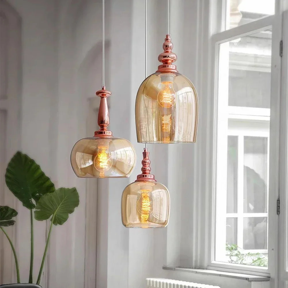 Lampe Suspendue en Verre Transparent de Style Nordique, Luminaire Décoratif d'Nik, Idéal pour un Loft, un Salon ou une Chambre à Coucher