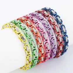 4/5/6/8mm Width Dubai Chain Bracelet Men and Women Multi-Specification Emperor Byzantium Chain Stainless Steel Bracelet