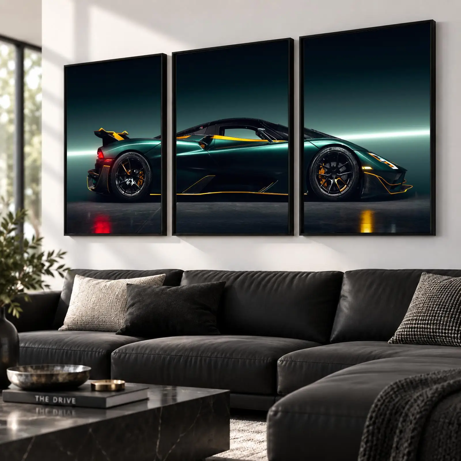 3pc High Speed Hypercar Painting Calligraphy Canvas Poster Set Wall Art Prints for Bedroom Living Room Home Decor Gift