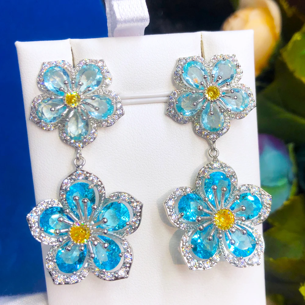 

Missvikki Luxury Romantic Pendant Earrings For Women Wedding DUBAI Statement Bridal Party Show Cubic Zirconia Accessories New