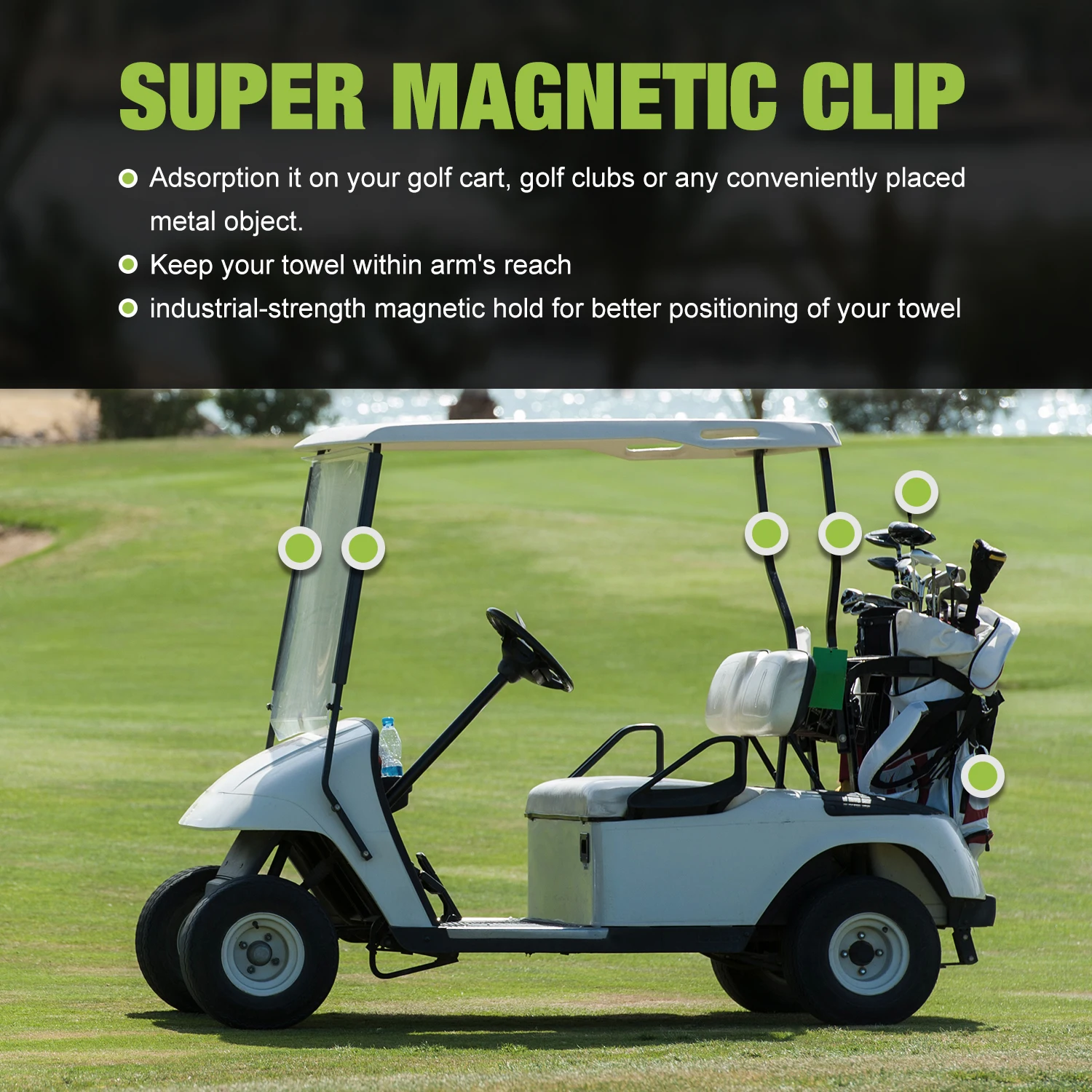 Portable Super Magnetic asciugamano Clip forte aspirazione magneti rimovibili Clip regali per gli amanti del golf