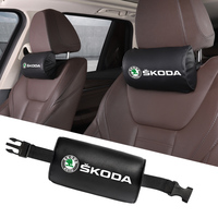 Car Seat Neck Head Support Pillow Leather Headrest Cushion For Skoda Octavia Rapid Kodiaq Karoq Fabia Kamiq Superb Derivative