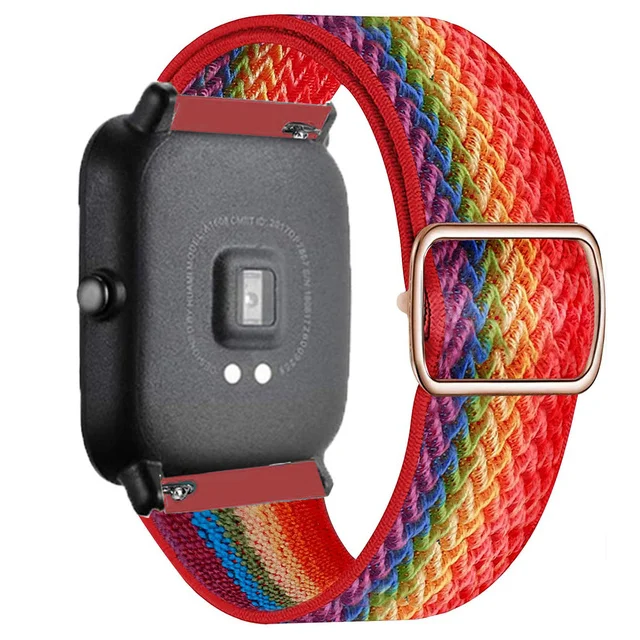 20mm/22mm Band für Amazfit GTS 4/2/GTS2 Mini/GTR/4/3/Pro/GTR2 Nylon-Elastik-Uhrenarmband Amazfit Bip 6 5/Active 2/Helio Armband