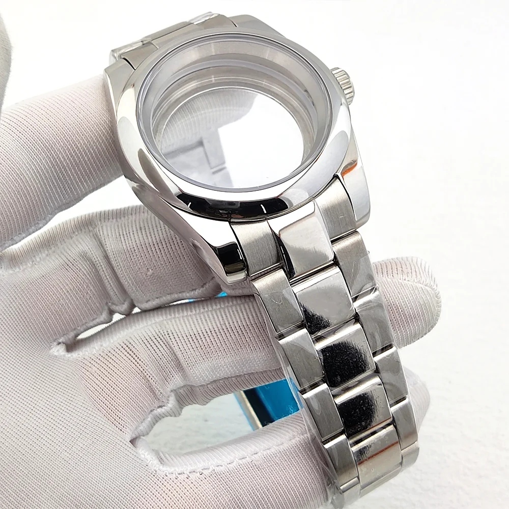 Cassa per orologio da uomo di lusso da 39 mm NH35 Custodia per quadrante da 28,5 mm Custodia impermeabile in vetro zaffiro in acciaio inossidabile 904L Custodia per orologio NH35