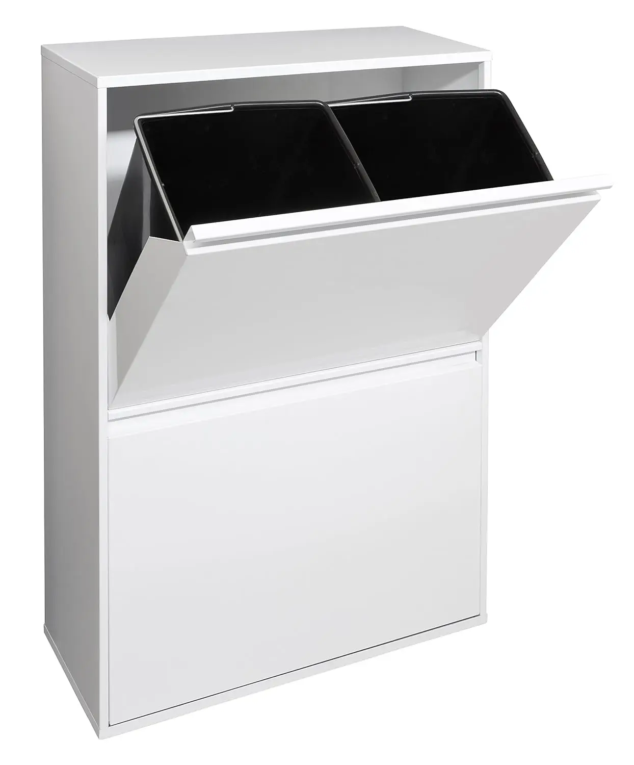 Contenedor de Basura y Reciclaje de Acero de 4 Compartimentos -B |   4x17 L (68 L) |   Contenedores de Basura para Cocina |   Contenedores de Reciclaje para el Hogar o la Oficina