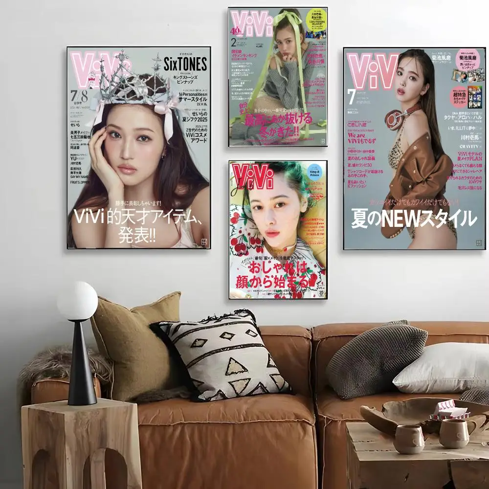 Magazine Cool Gyaru Trend V-ViVi Poster HD Decorative Wall Art for Living Room Bedroom Café Stylish Home Décor Gift