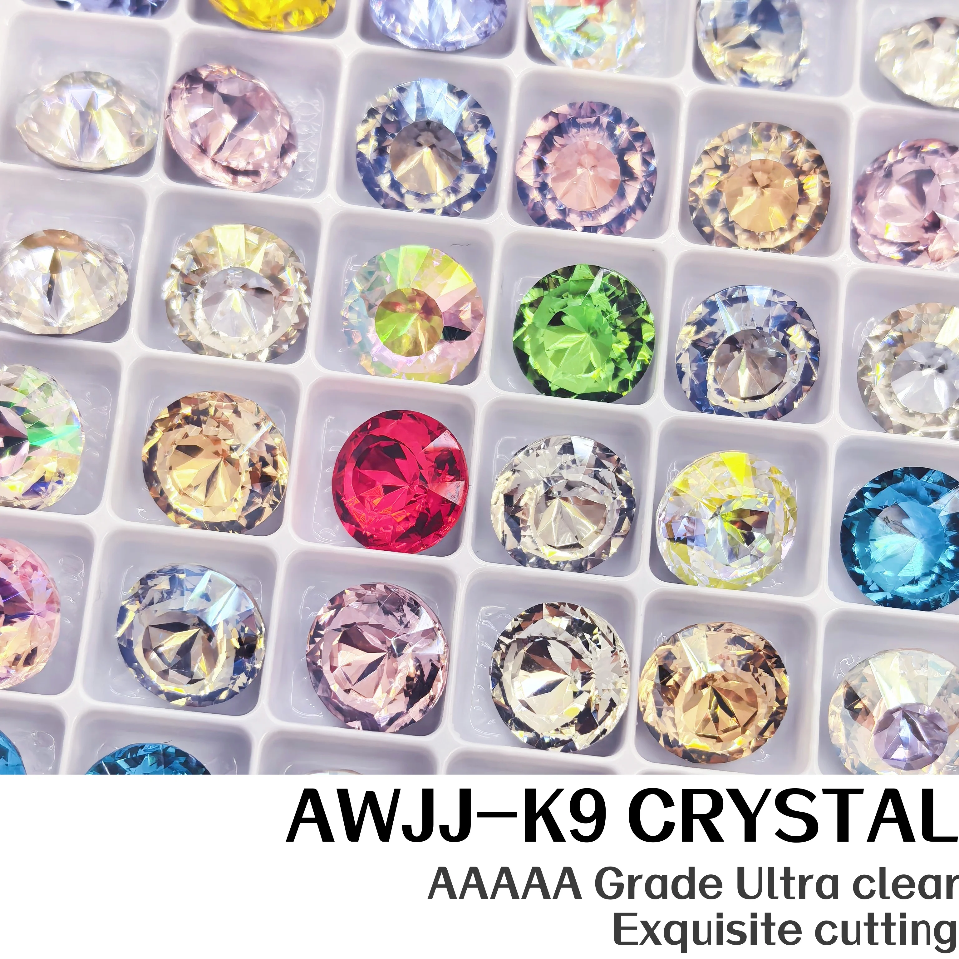 Board Pack 10mm Uranus Shape K9 Crystal Rhinestones Multi Facets Super Sparkle Pointed Back for Nail Jewelry DIY