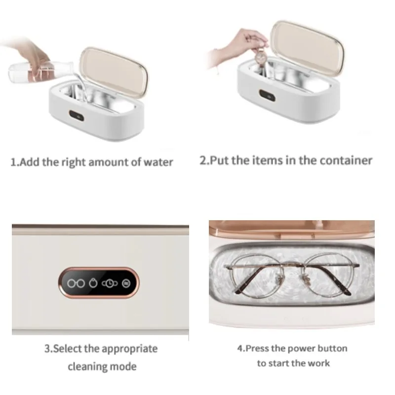 Ultrasonic Glasses Cleaner 43kHz High Frequency Vibration Ultrasonic Cleaner for Jewelry Watches Ultrasonic Ｗashing Machine