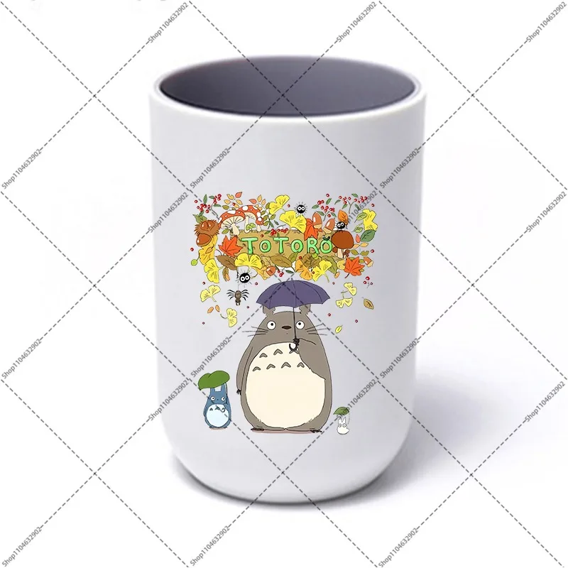 Totoro Toothbrush Cups Cartoon Anime Pattern Unisex Tooth Cup Trvel Portable Family Simple Couple Water Bottles Party Gifts New view 3