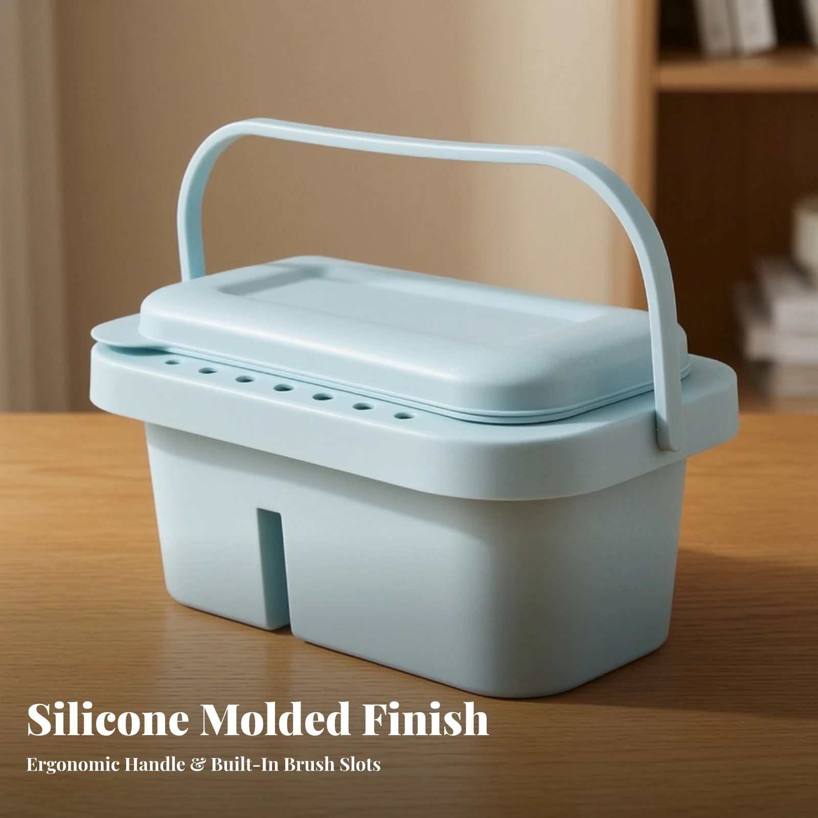 3 Pieces Container Compact Brush-Washing Container with Lid Painting Accessory Space Saving for Artists, Studios