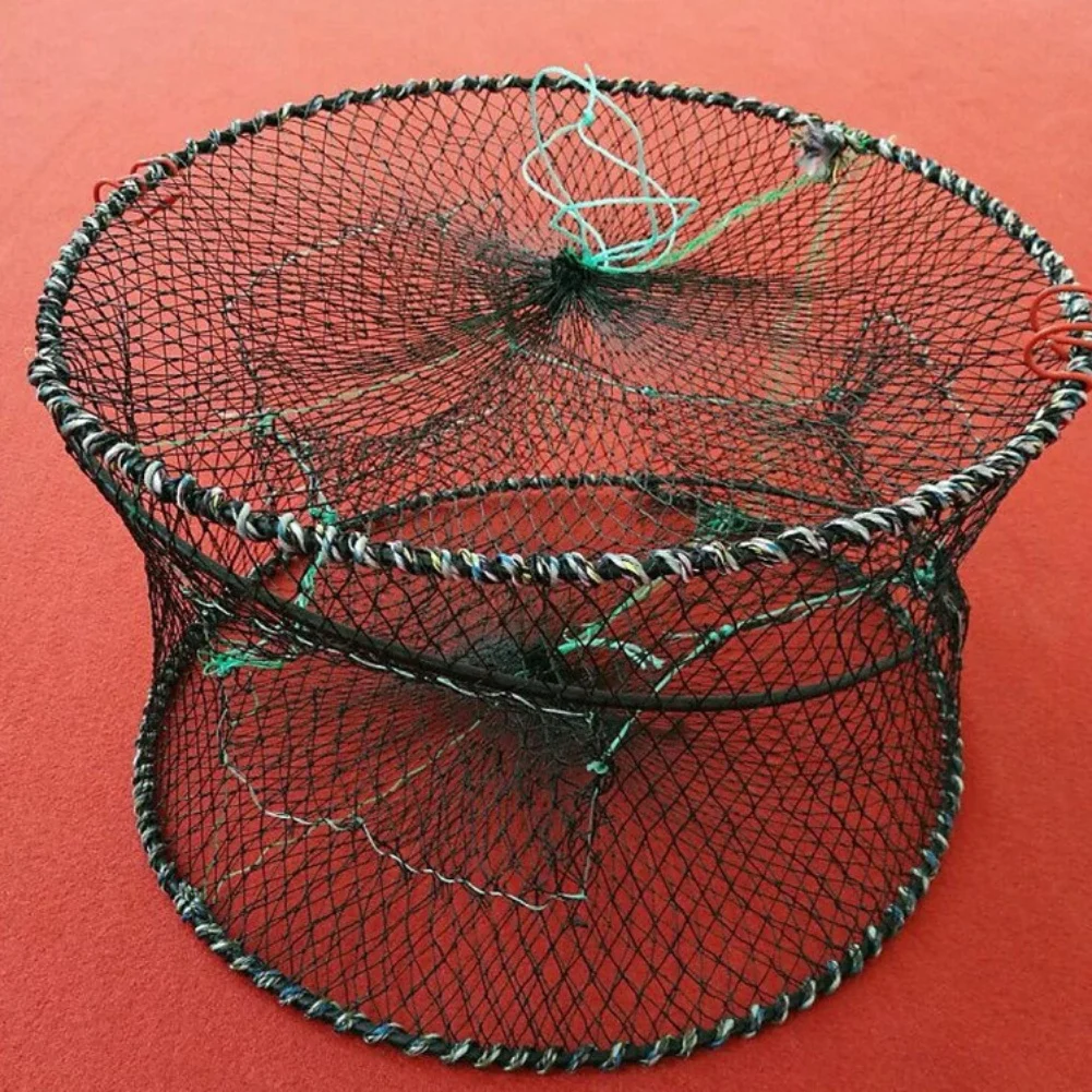 

Foldable Portable Crab Cage - Spring-Assisted Fishing Net Trap Perfect For Crabs Shrimp And Bait Storage