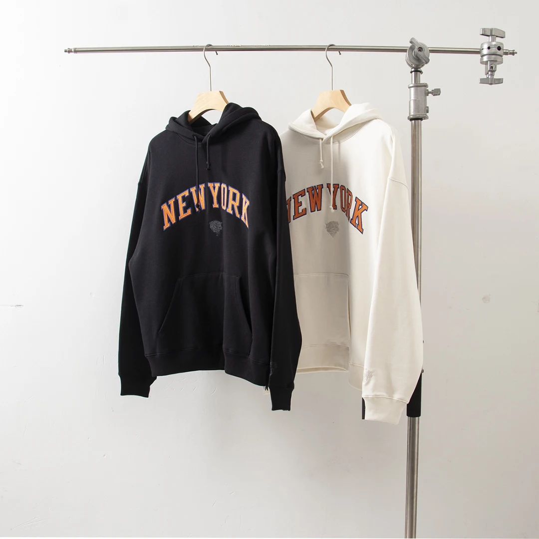 

Top quality 23FW NEW YORK Logo Collab Hoodie Men Women Embroidered hooded sweatshirts Fleece Inside