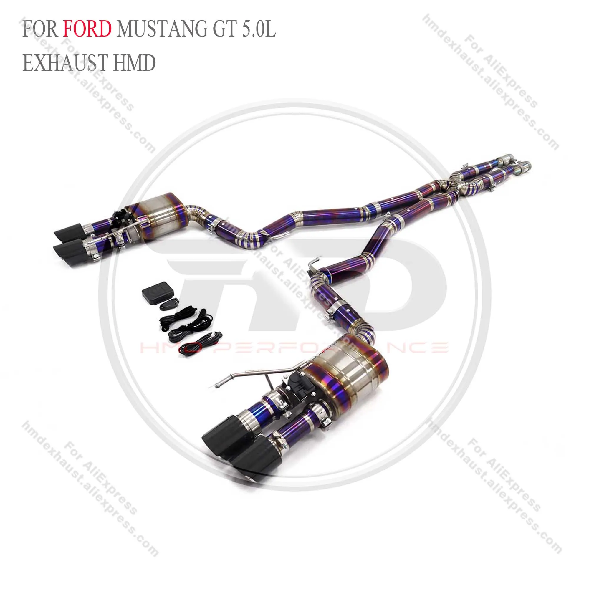 

HMD Catback for Ford Mustang GT 5.0L Titanium alloy Exhaust System Performance with Car Valve Muffler