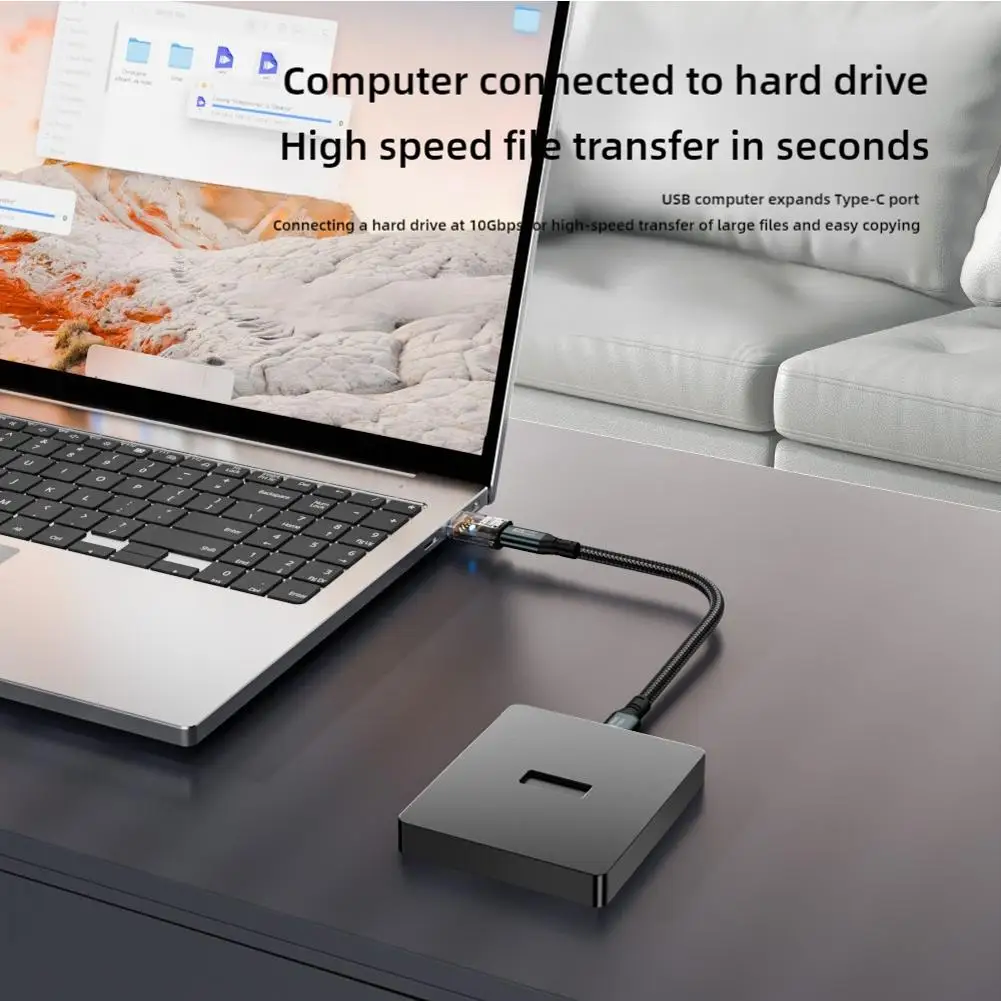 USB 3.2 Type-A To USB Type-C Adapter OTG 10Gbps 120W Headphones Converter 3-in-1 Adapter Charging Data Transmission Fast V1A5