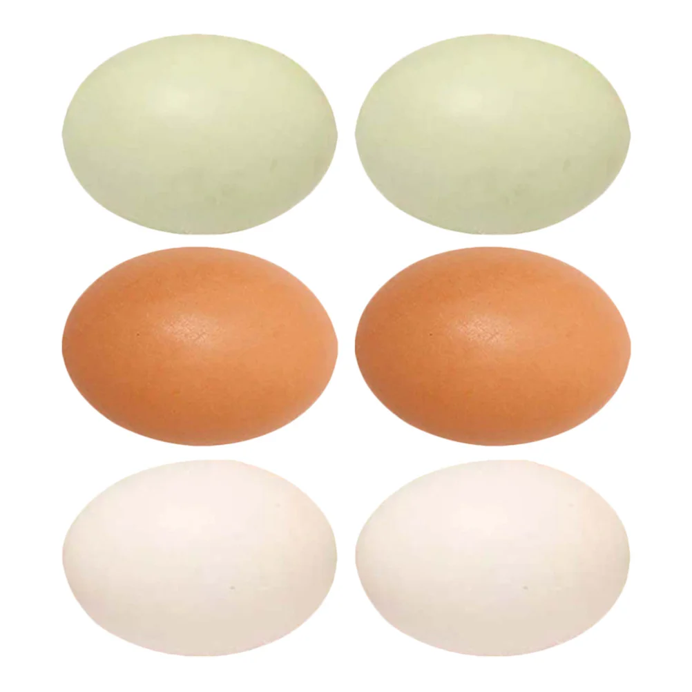 

6Pcs Wooden Simulation Chicken Eggs Unfinished Unpainted Rustic Easter Decor DIY Paint Crafts Artificial Fake Eggs