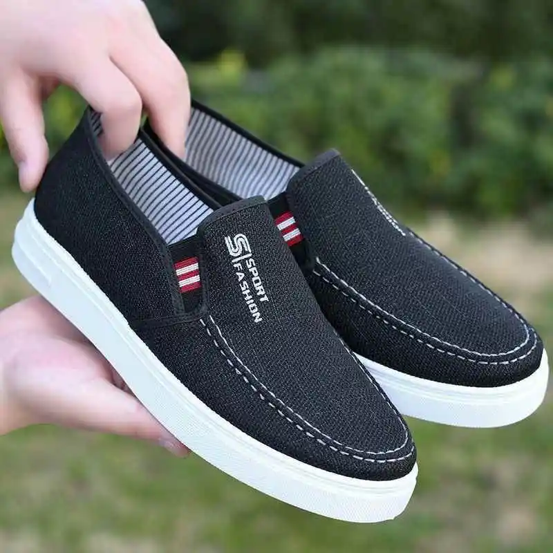 Beijing Style Men's Canvas Shoes Breathable Soft Bottom Anti-Slip Wear-Resistant Cotton Cloth Spring Summer New Model Casual ...