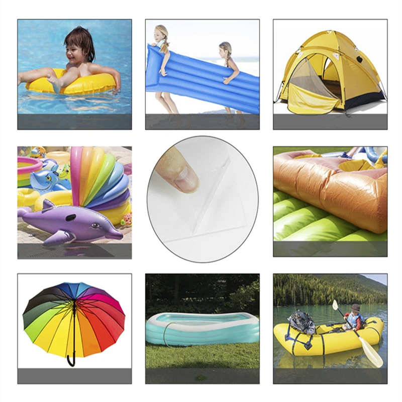 10pcs Transparent Waterproof Self Adhesive Sticker Cloth Patches Camping Awning Tent Water Toys Swimming Ring Repair Tape