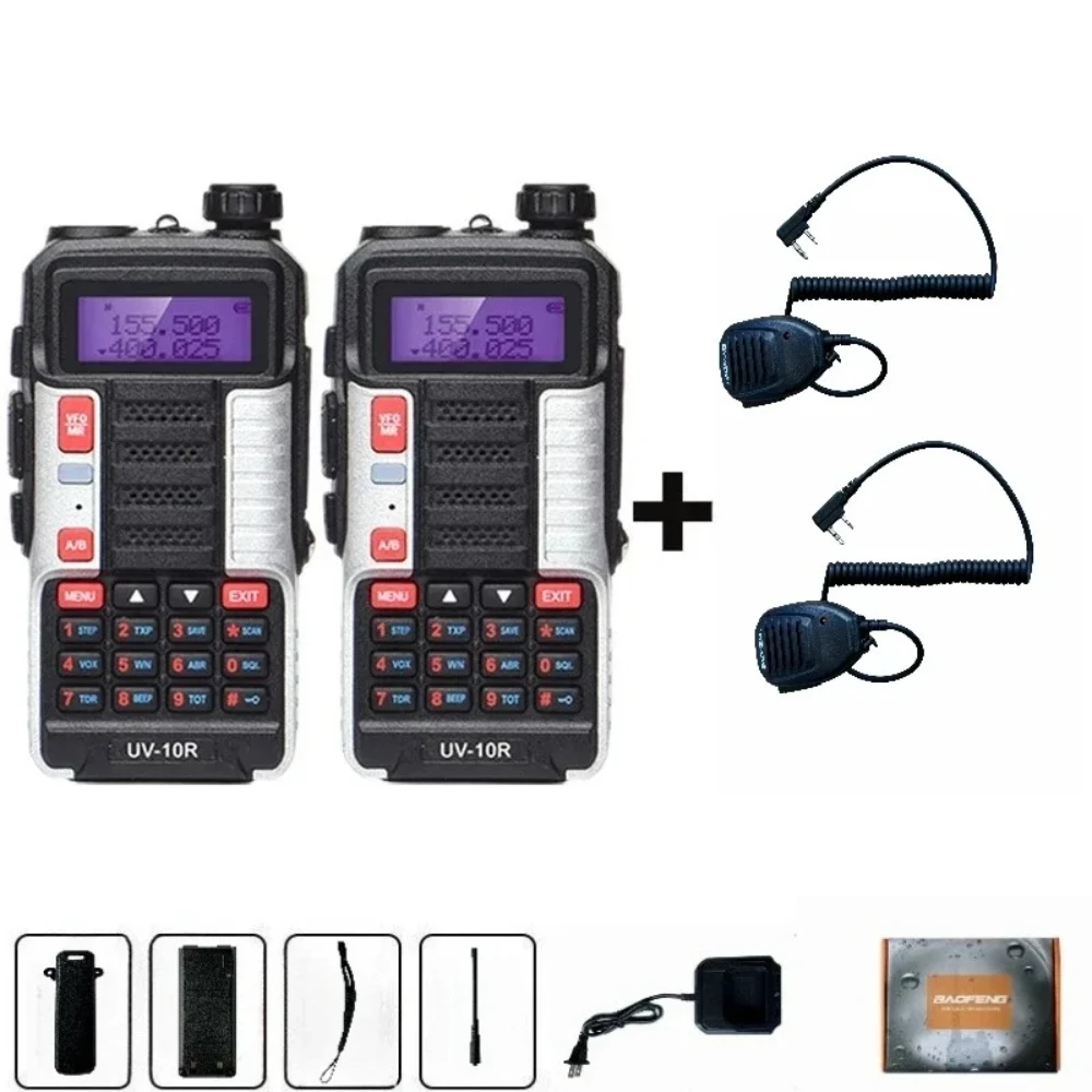 

Baofeng 2PCS UV 10R Professional Walkie Talkies High Power Dual Band 2 way CB Ham Radio hf Transceiver VHF UHF BF UV-10R New