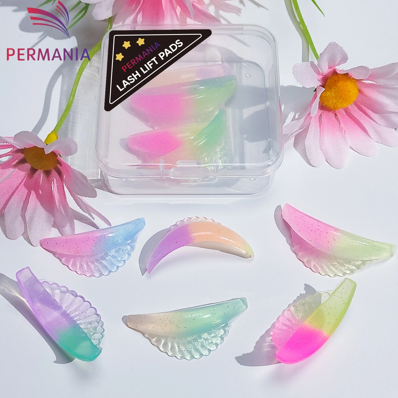 PERMANIA 6 Pairs C Curl Silicone Eyelash Perm Pads Sticky Lashes Rod Shield Lifting 3D Eyelash Curler Accessories Makeup Tool