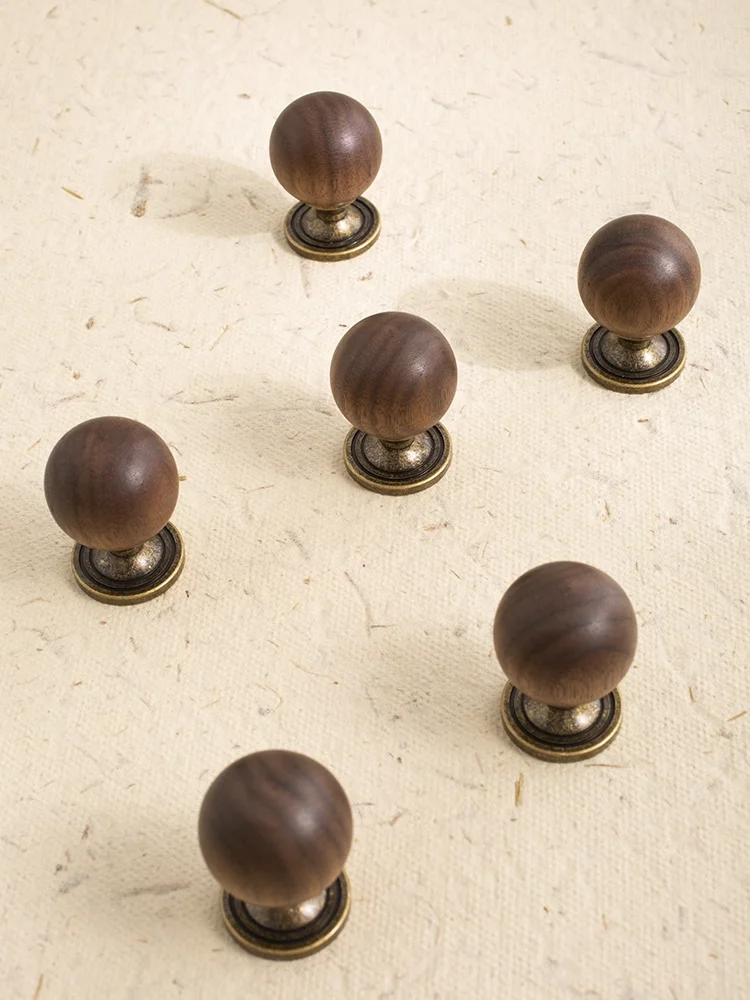 النحاس الجوز مقبض كابينة خزانة باب درج الأجهزة خزانة خزانة مضمد مقبض درج #5