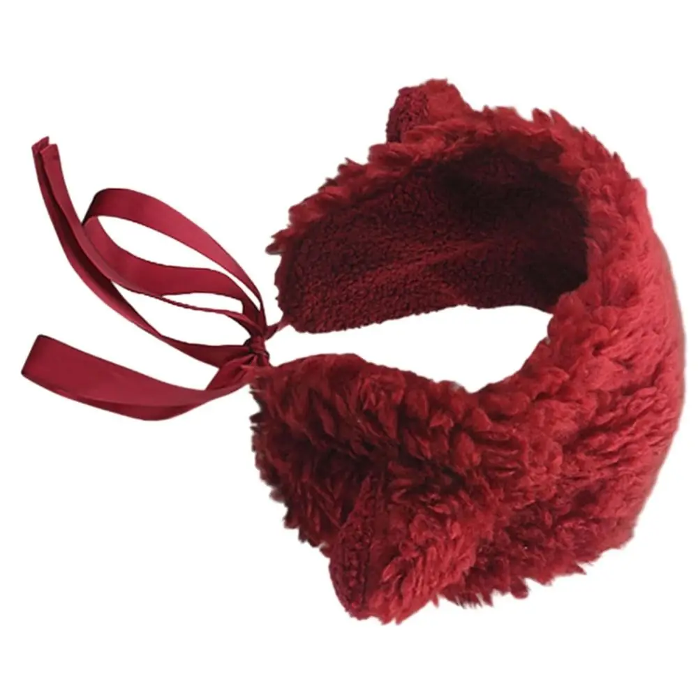 Quente peludo cordeiro orelha quente bandana bonito ovelha orelha mais quente macio com earflaps inverno orelha muffs para envoltório de cabeça