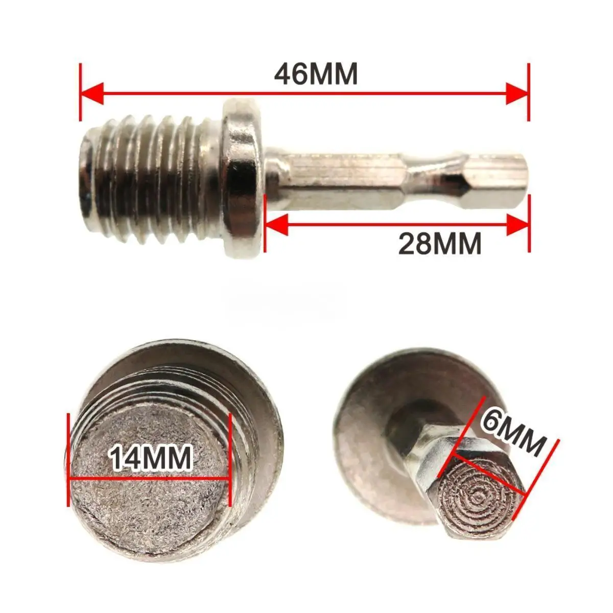 Adaptador de taladro Hexagonal, destornillador de extensión de torsión de rosca M14, 2 piezas