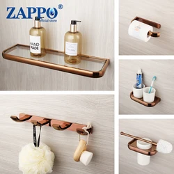 ZAPPO Rose Gold Wall-mounted Stainless Steel Clothes hook Toilet Paper Holder Towel Bar Kitchen Facilities Bathroom Accessories