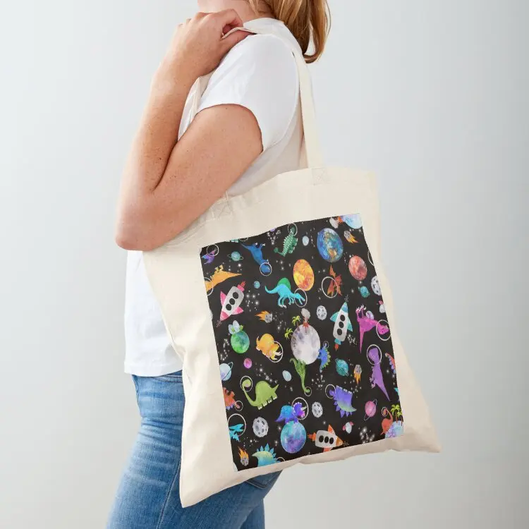 

Dinosaur Astronauts In Outer Space Tote Bag large size bags tote bag men bags luxury women Beach bag