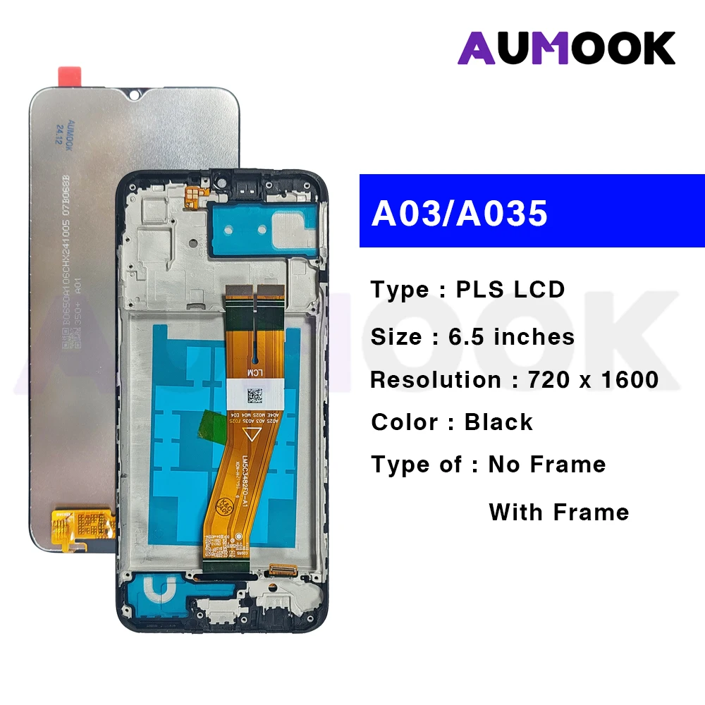 Tested Display For Samsung A03 LCD Touch Screen Digiziter Assembly For Samsung A03 SM-A035F/DS SM-A035M,SM-A035G LCD Display