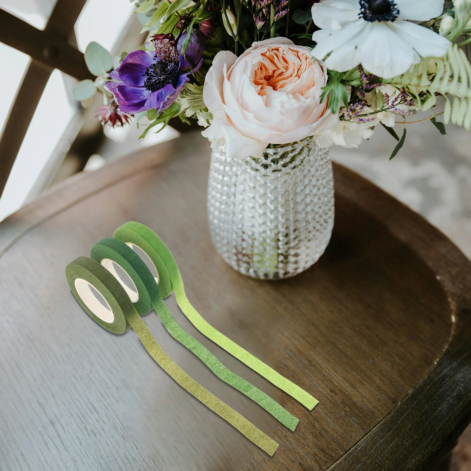 

1 Set Artificial Floral Stems Diy Flower Bouquet Stem Wire Paper Tape Adhesive Wrapping Gift Packaging Wreath Making Floral