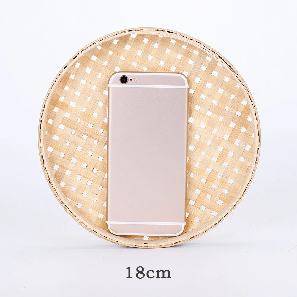 Handmade Weaving Bamboo Sieve Raft 6 Sizes Easy To Clean Storage Basket DIY Decorative Fruit Bread Basket Home Decor