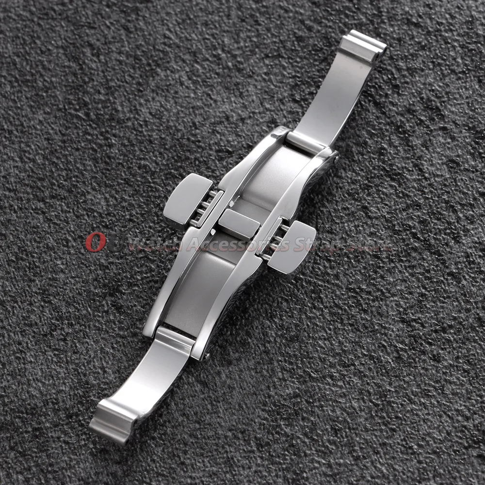 Stainless Steel Butterfly Buckle for Tissot 1853 T035617 T035439 Watch Buckles Double Press Watch Strap Silver Solid Steel Clasp - view 3