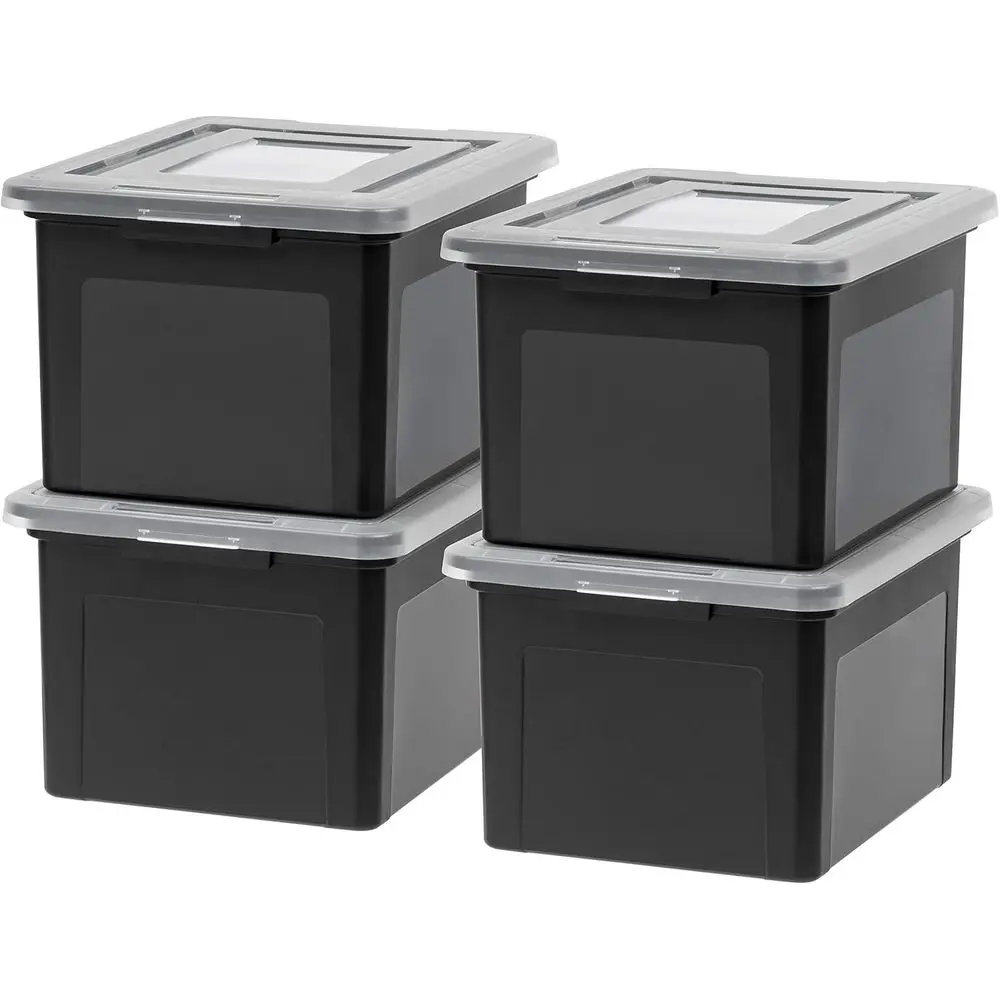 

Plastic File Organizer with Lids or Letter/Legal File, Portable Document Box or Moving, Storage Bin with Durable and Secure Lid,